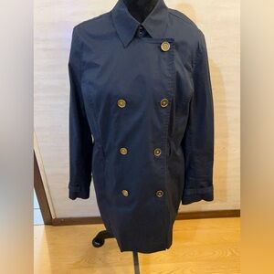 Michael Kors Double Breasted Trench Coat Gold Button Detail